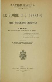 Cover of: Le glorie di S. Gennaro, vita, monumenti miracolo by Davide D'Anna