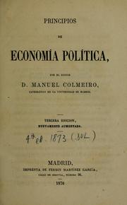 Cover of: Principios de economía política by Manuel Colmeiro