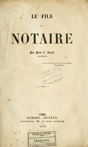 Cover of: Le fils du notaire