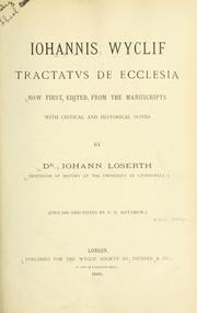 Cover of: Tractatus de ecclesia