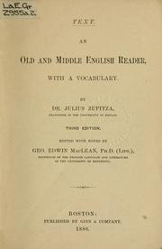 Cover of: An Old and Middle English reader by Julius Zupitza