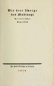 Cover of: Die vier Zweige des Mabinogi by Martin Buber
