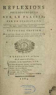 Cover of: Réflexions philosophiques sur le plaisir