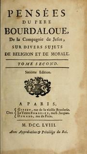 Cover of: Pensées du Pere Bourdaloue by Louis Bourdaloue