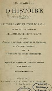 Cover of: Cours abrégé d'histoire by Frères des écoles chrétiennes