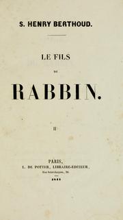 Cover of: Le fils du Rabbin