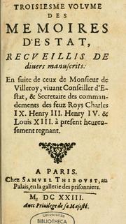 Memoires d'estat by Villeroy, Nicolas de Neufville seigneur de