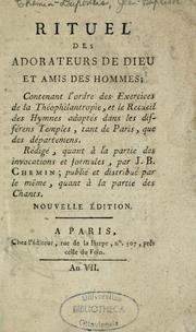 Cover of: Rituel des adorateurs de Dieu et amis des hommes