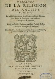 Cover of: Discours de la religion des anciens Romains-- by Guillaume Du Choul