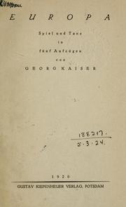 Cover of: Europa by Georg Kaiser