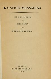 Cover of: Kaiserin Messalina by Hermann Kesser
