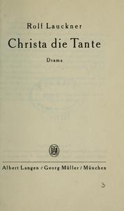 Cover of: Christa die Tante: Drama