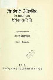 Cover of: Friedrich Nietzsche im Urteil der Arbeiterklasse