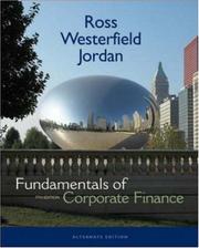 Cover of: Fundamentals of Corporate Finance Alternate Edition + S&P card + Student CD (McGraw-Hill/Irwin Series in Finance, Insurance and Real Esta) by Randolph W Westerfield, Bradford Dunson Jordan