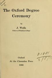Cover of: The Oxford degree ceremony