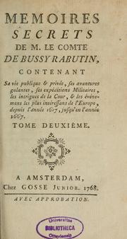 Cover of: Mémoires secrets de m. le comte de Bussy Rabutin