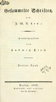 Cover of: Gesammelte Schriften: Hrsg. von Ludwig Tieck