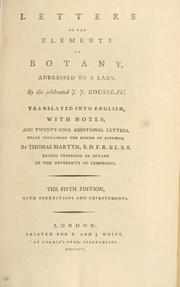 Cover of: Letters on the elements of botany | Jean-Jacques Rousseau
