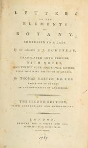Cover of: Letters on the elements of botany: Addressed to a lady