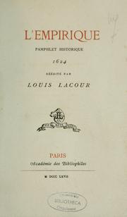 Cover of: L'Empirique: pamphlet historique, 1624