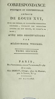 Cover of: Correspondance politique et confidentielle inédite de Louis XVI