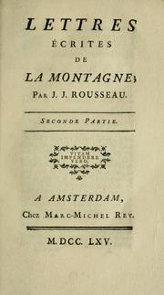 Lettres écrites de la montagne by Jean-Jacques Rousseau