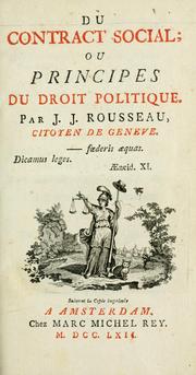 Cover of: Du contract social by Jean-Jacques Rousseau