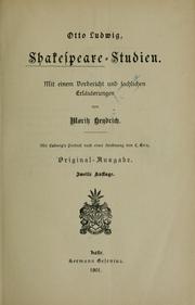 Cover of: Shakespeare-Studien by Otto Ludwig