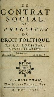 Cover of: Du contrat social by Jean-Jacques Rousseau