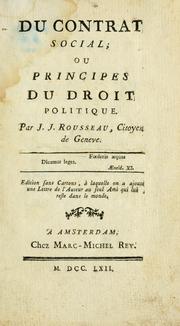 Cover of: Du contrat social by Jean-Jacques Rousseau