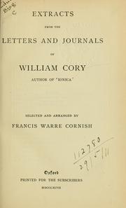 Cover of: Extracts from letters and journals