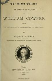 Cover of: The poetical works by William Cowper