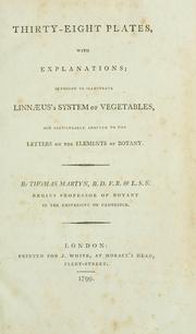 Cover of: Thirty-eight plates, with explanations: intended to illustrate Linnaeus's System of vegetables, and particularly adapted to the Letters on the elements of botany