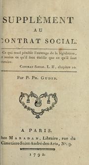 Cover of: Supplément au Contrat social