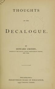 Cover of: Thoughts on the decalogue
