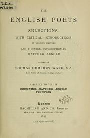 Cover of: The English poets by Thomas Humphry Ward