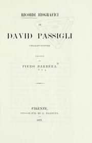 Cover of: Ricordi biografici di David Passigli