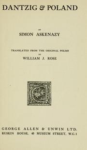 Cover of: Dantzig & Poland: Translated from the original Polish by William J. Rose