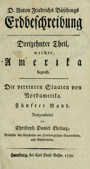 Cover of: Erdbeschreibung by Anton Friedrich Büsching