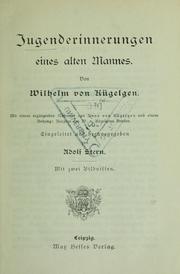 Cover of: Jugenderinnerungen eines alten Mannes