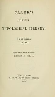 Cover of: History of the development of the doctrine of the person of Christ by Isaak August Dorner