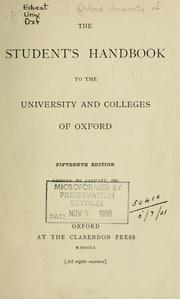 Cover of: The student's handbook to the university and colleges of Oxford
