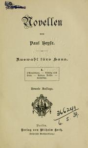 Cover of: Novellen: Auswahl fürs Haus