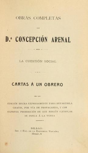 Cartas a un obrero by Concepción Arenal
