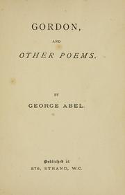 Cover of: Gordon, and other poems