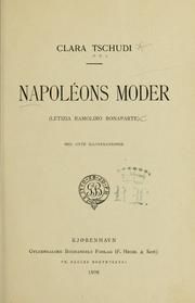 Cover of: Napoléons moder by Clara Tschudi