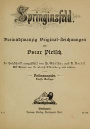 Cover of: Springinsfeld by Oaskar.* Pletsch, Oaskar.* Pletsch