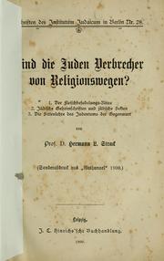 Cover of: Sind die Juden Verbrecher von Religionswegen?