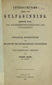 Cover of: Untersuchungen über die Gylfaginning by Mogk, Eugen