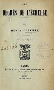 Cover of: Les degres de l'echelle